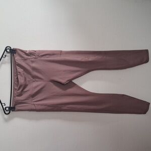 Avia Active Leggings Size L Rose Brown Pockets Full Length Drawstring High Waist